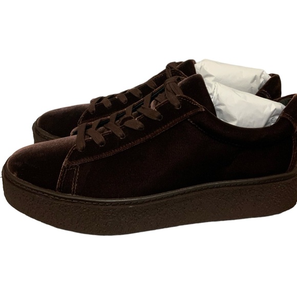 NEW Vince Neela Women's Velvet Platform Sneakers US size 9/EU 39 FOREST BERRY - Picture 2 of 5